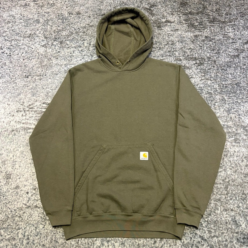 Carhartt Hoodie Loose Fit Mens Small Green Workwear Sweatshirt